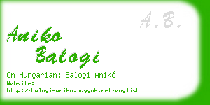 aniko balogi business card