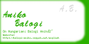 aniko balogi business card